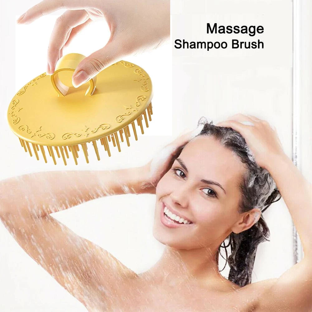 Hair Scalp Exfoliator Brush Dandruff Cleaning Flexible Massager Qme