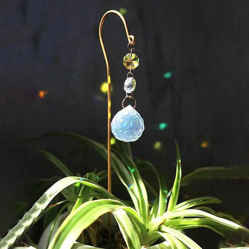 Garden Lawn Decoration Sun Catcher Crystal Ball Flower POTS Pile Qme 30 hooked balls