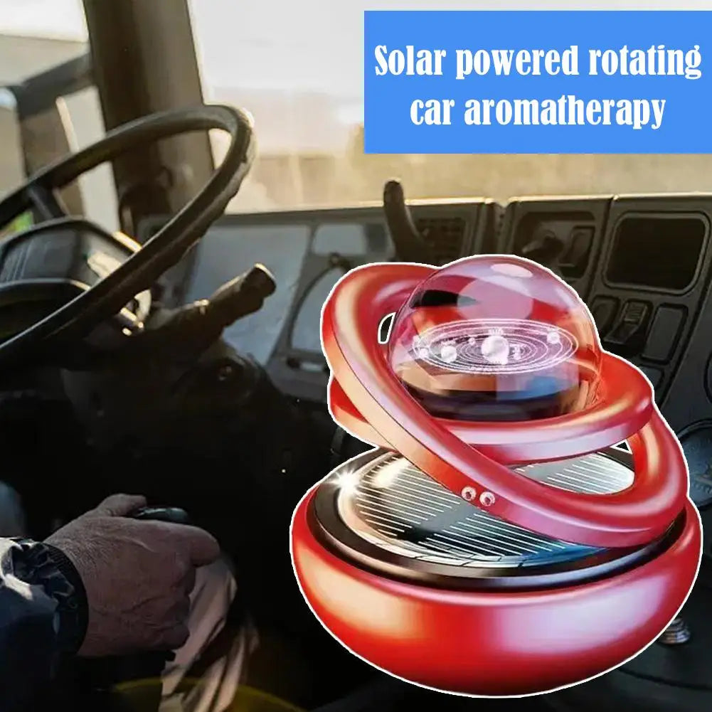 NEW Solar Power Car Perfume Car Air Freshener Solar Ornaments Rotating Aromatherapy Perfume Ornaments Creative Car Diffuser Qme