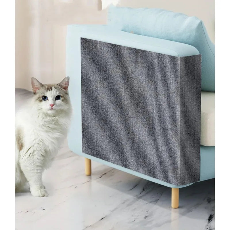 Trimmable self-adhesive cat scratch pad carpet, used for furniture, sofa or wall protection, cat scratch column replacement pad Qme