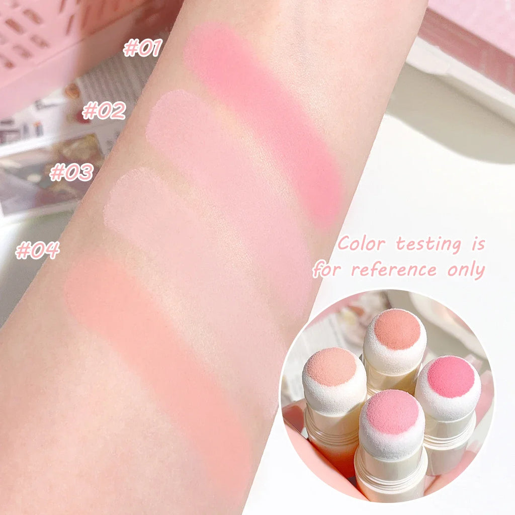 Velvet Mist Blush Stick - Vibrant and youthful, Korean style, natural long-lasting brightening, for both lips and cheeks Qme