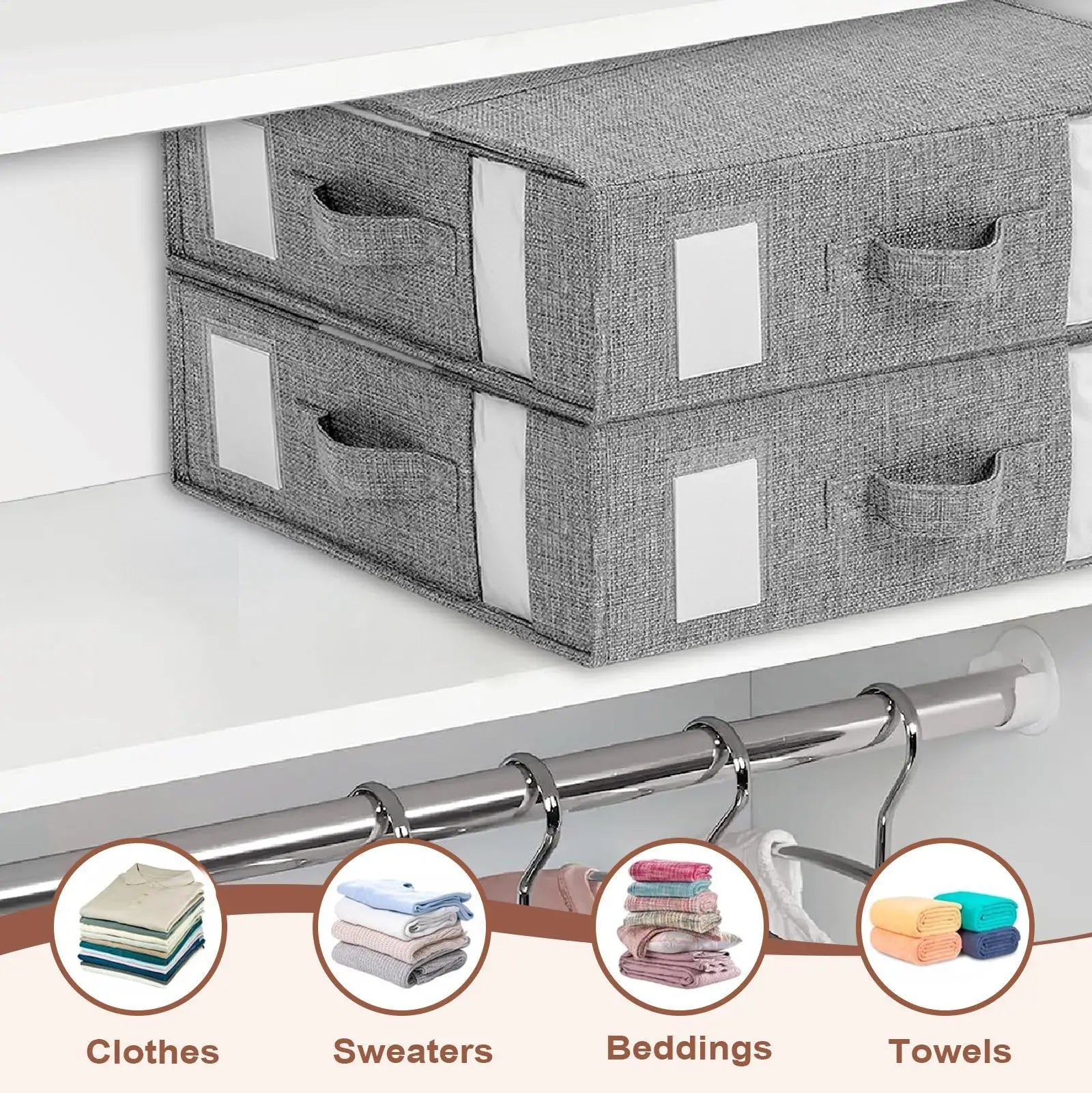 Bed Sheet Storage Sheets Organizer For Linen Closet Foldable Fabric Box Bedding Bag For Closet Bedroom Moving Apartment Dorm Qme