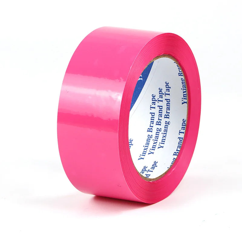 Colorful Wear-Resistant Single-Sided Adhesive Shipping Tape for Warehouse Parcel Packaging Qme Pink 90M 6PCS|44mm