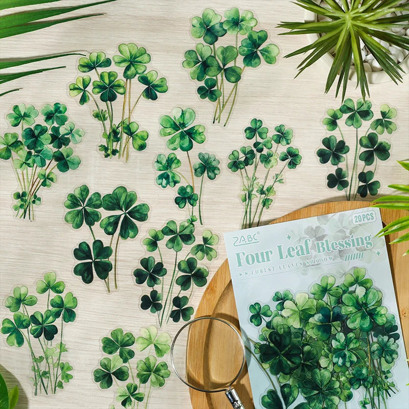Vintage Green Leaf Flower Sticker Package,Notebook Decorative Stickers For Scrapbooking Label,Diary Sticker,Aesthetic Stationery Qme