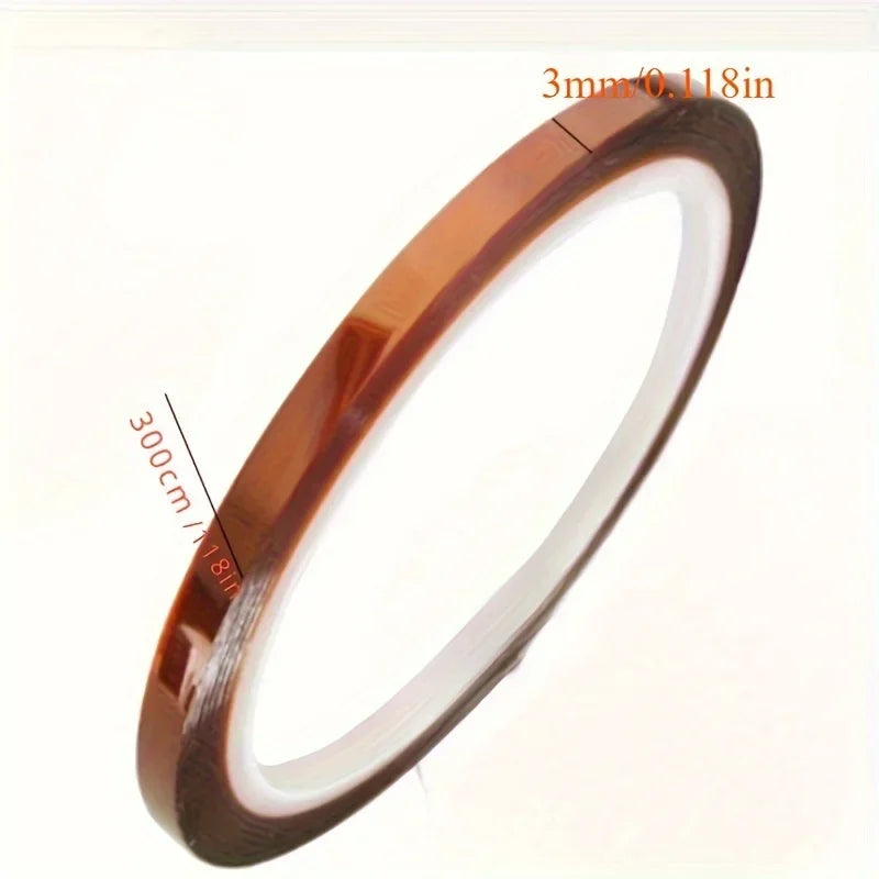 High-Temperature Resistant Polyimide Tape - Thermal Insulation & Adhesive for 3D Printing,Soldering MaLight Beigeg Qme