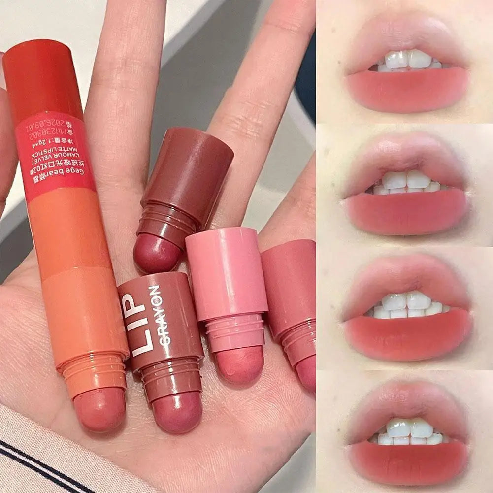 4 In 1 Matte Lipstick Pencil Kit Combo Velvet Sexy Red Lip Tint Non-stick Cup Multicolour Lipstick Pen Makeup Lips Cosmetic Set Qme