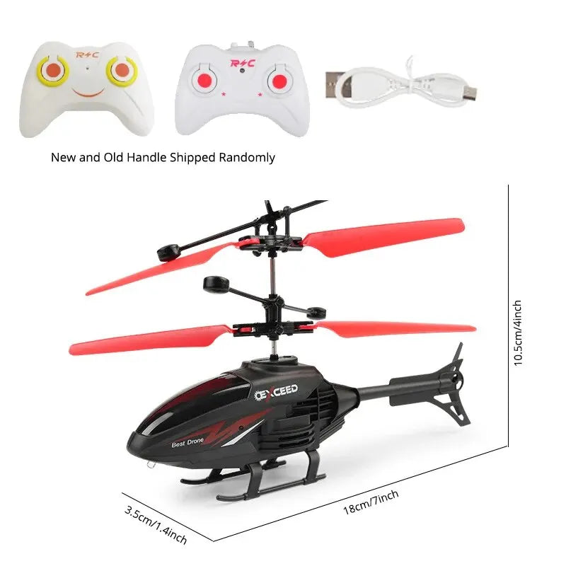 2 Channel Gesture Control Suspension Helicopter RC Remote Induction Aircraft With Charging LED Light Kids Toy for Boys Qme