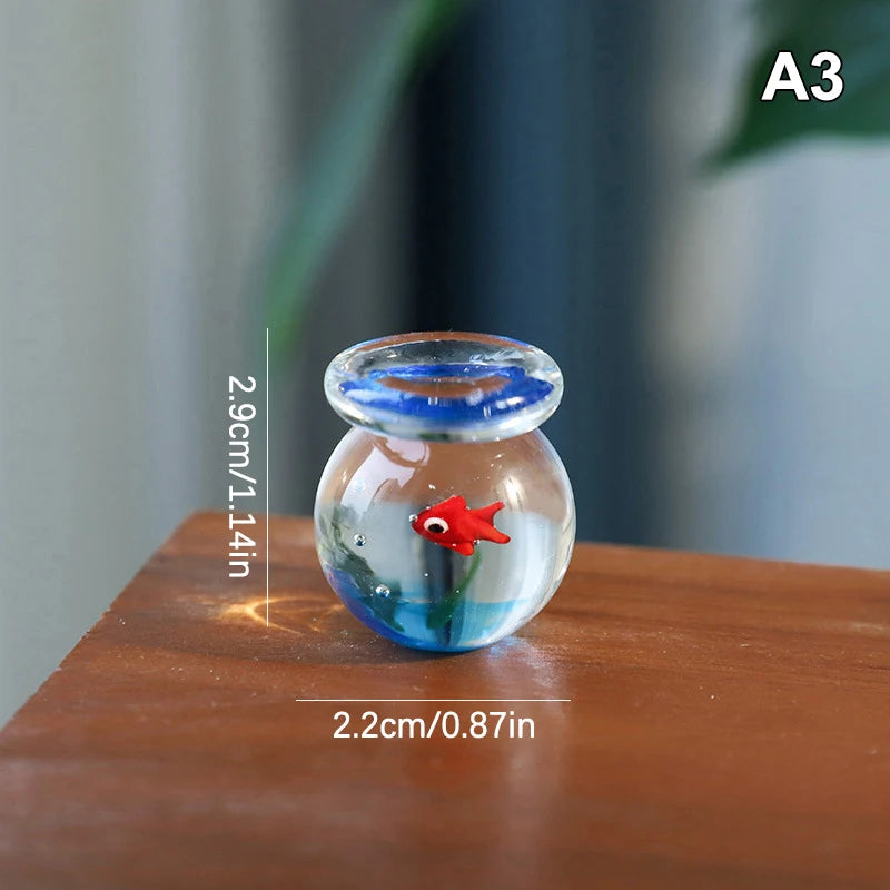 Home Office Decor Handcrafted Glass Pocket Fish Figurine Mini Qme A3