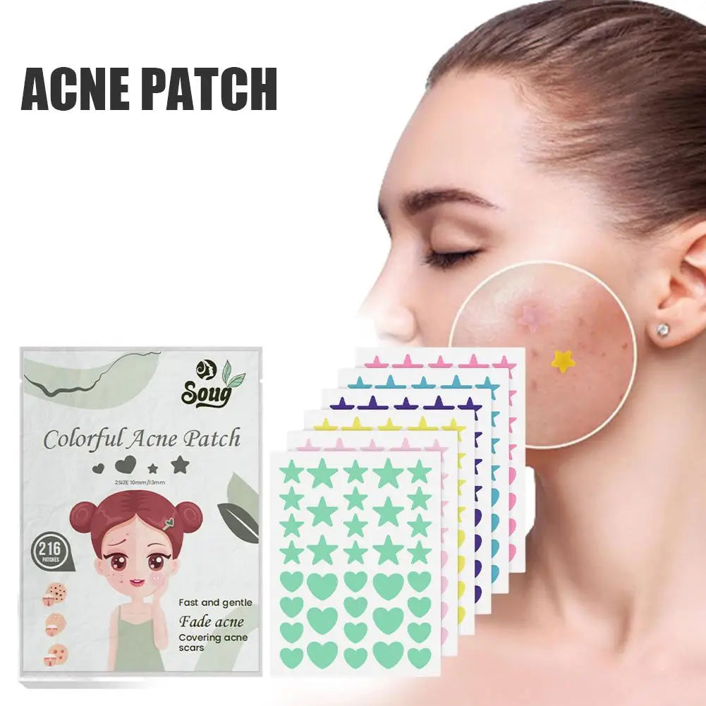 216PCS Pimple Patch Acne Colorful Invisible Acne Removal Skin Care Stickers Concealer Face Spot Beauty Makeup Tools Qme