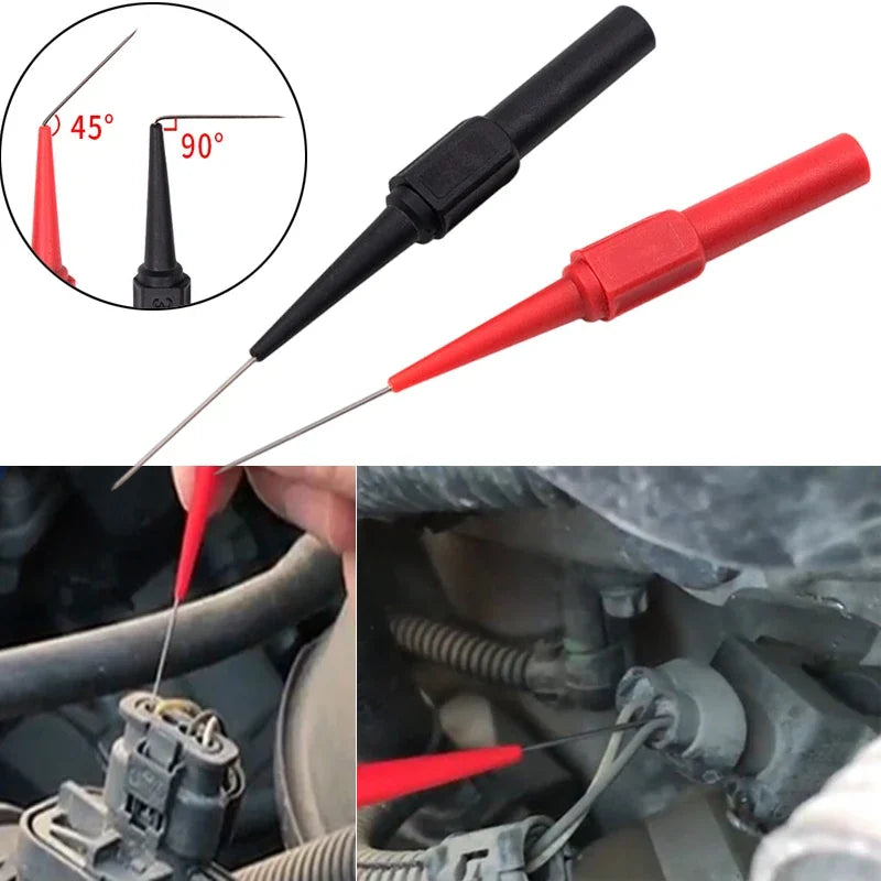 10Pcs 30V Diagnostic Tools Multimeter Test Lead Extention Back Piercing Needle Tip Probes Car Automotive Test Probe Kit 0.7MM Qme