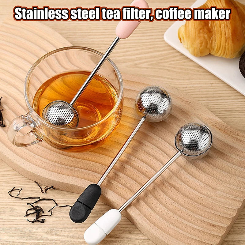 Tea Ball Strainer Filter Mesh Coffee Grounds Portable Outdoor 304 Qme