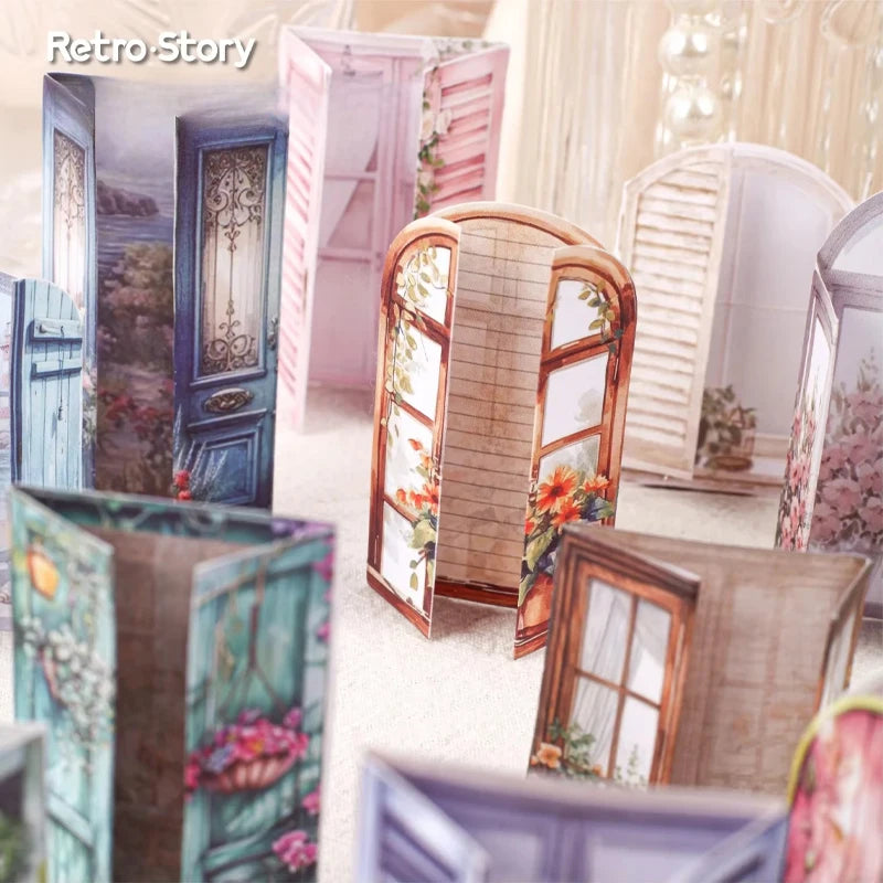 1pack Handbook Material Stickers Collection Light Vintage Window Organs 10pcs Per Pack Door and Window Themed Time1pack/2p Qme