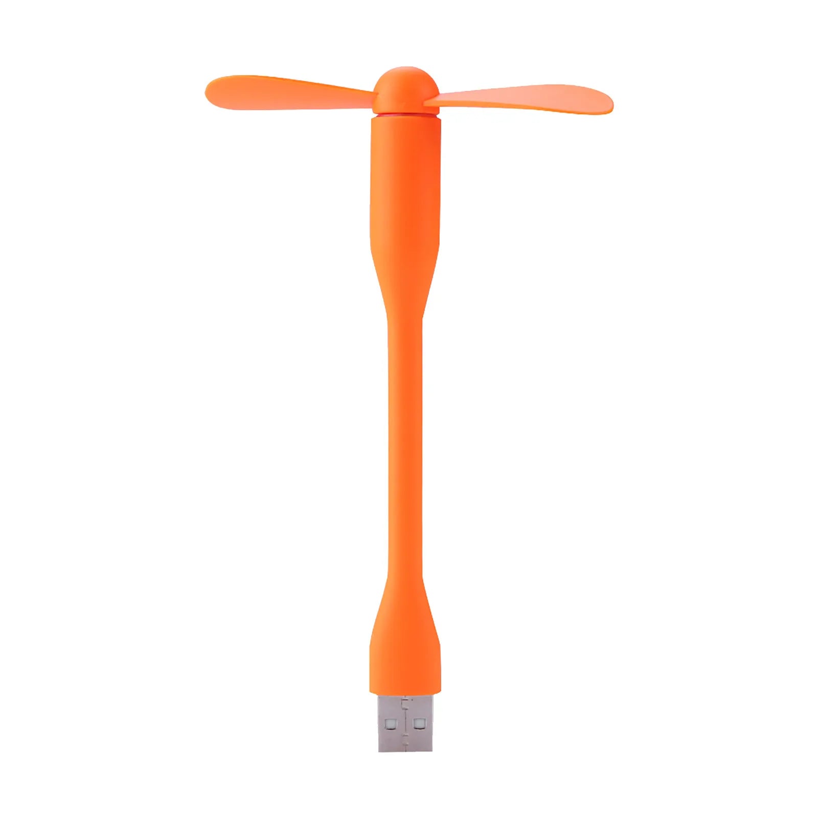 USB Small Fan Flexible Bendable Fan for Power Bank Laptop PC AC Charger Portable Hand Cool Mini Fan Summer Gadgets Qme Orange