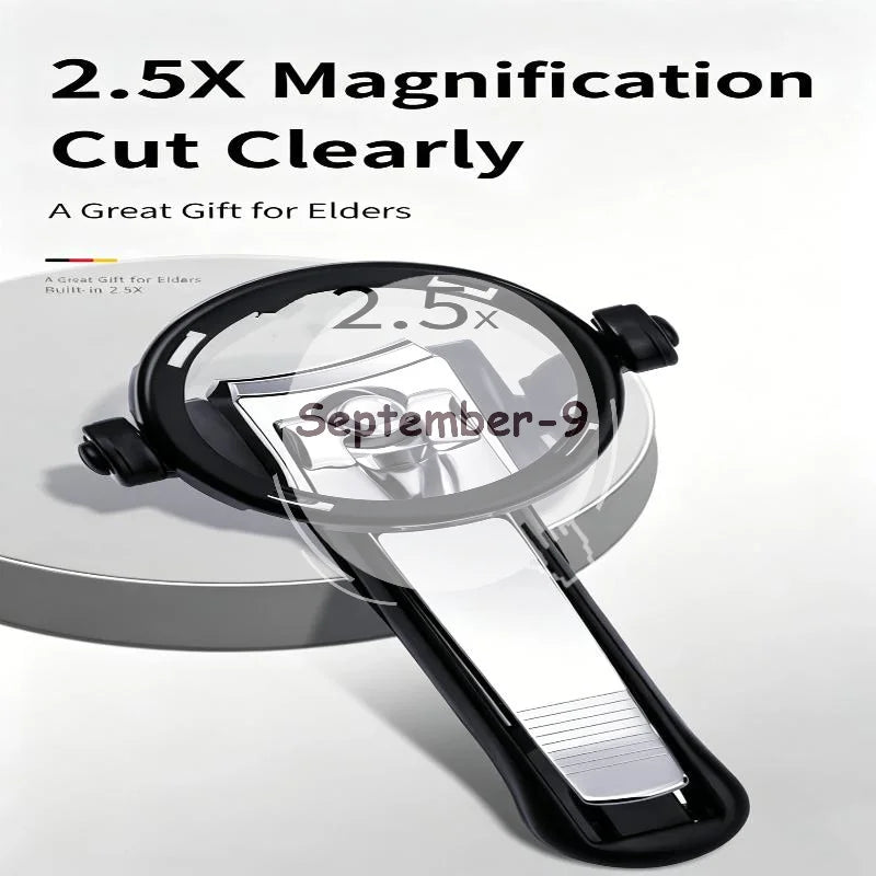 Portable Precision Nail Clipper Magnifying Glass Sharp Fingernail Qme