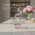 Pink Large Bow Glass Decor Cup Handle Glasses Heat-resistant Qme Default Title