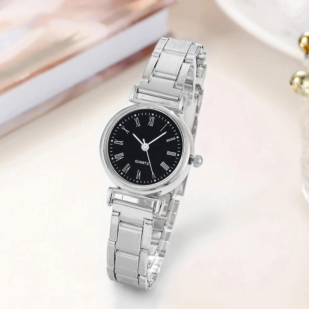 Moda feminina relógios simples pequeno mostrador analógico relógio de quartzo reloj mujer meninas relógio presente Qme