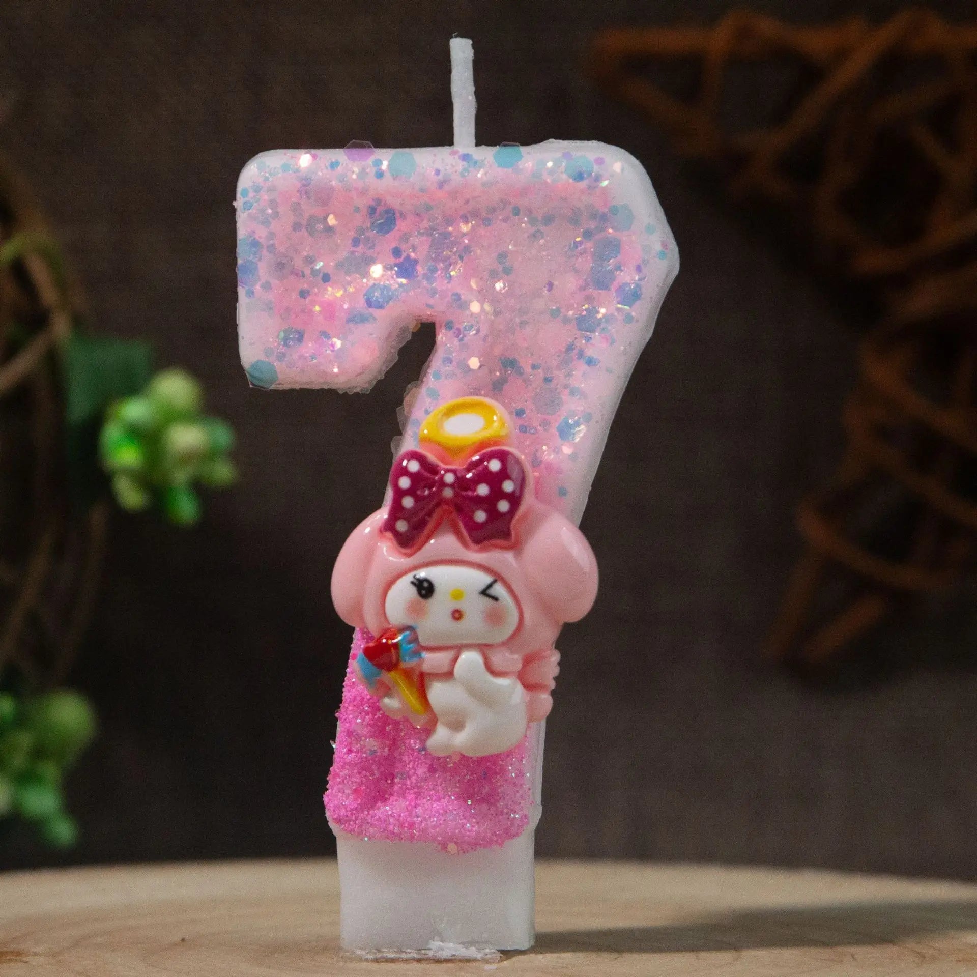 Melody 0-9 Numbered Birthday Candles Pink Cartoon Cake Topper Decorations Student Birthday Party Supplies Qme 7