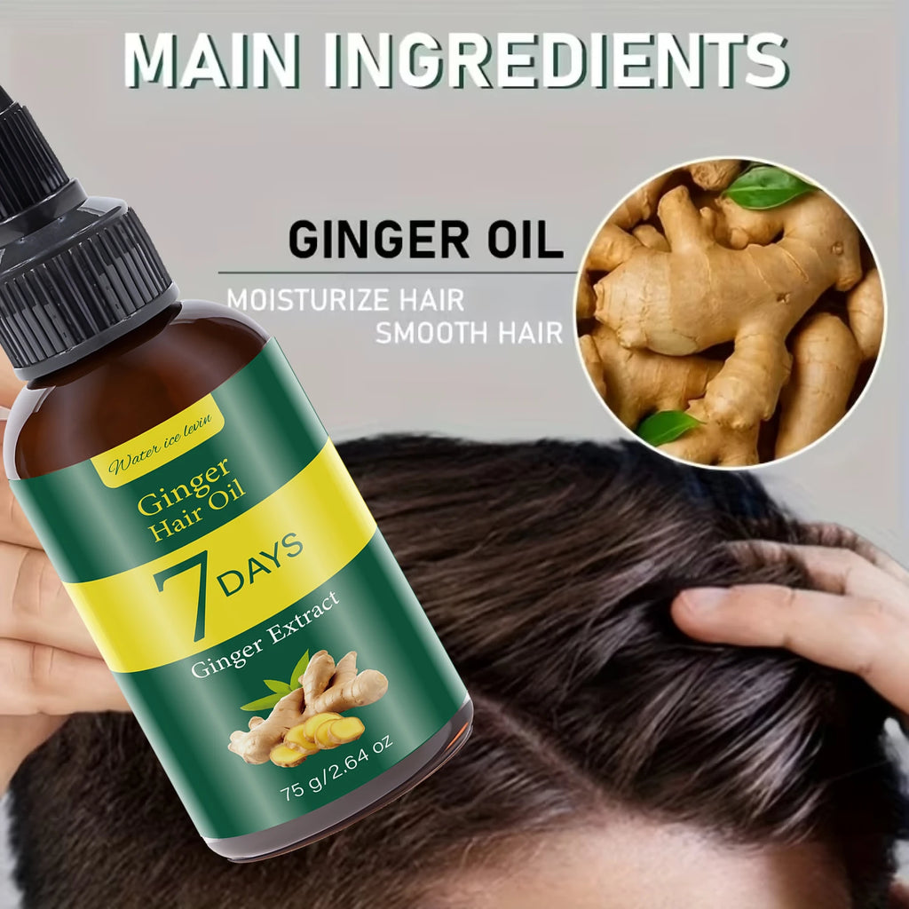 Ginger Hair Oil with Biotin & Keratin, 7 Days Smooth & Supple Hair Care Qme