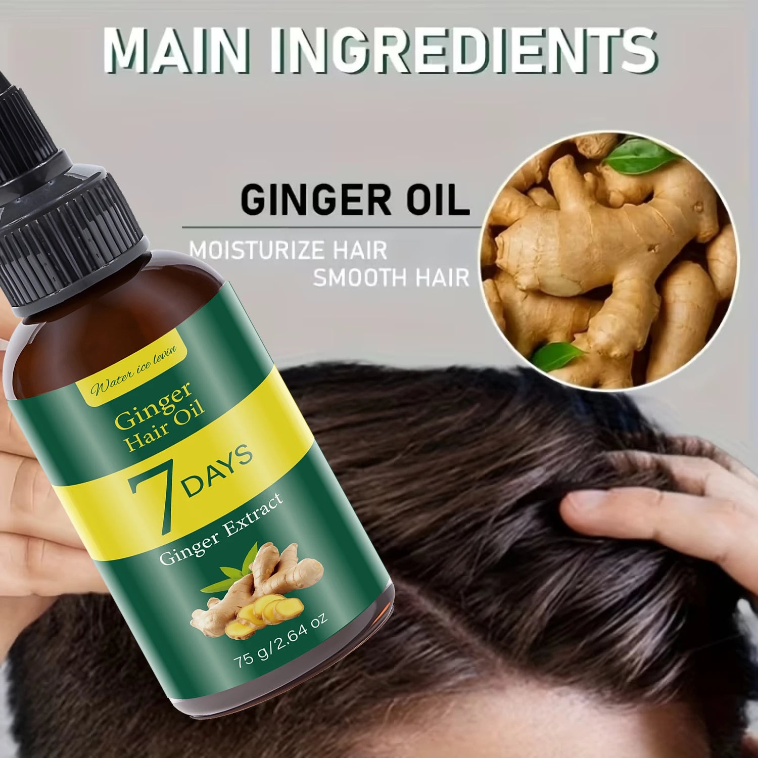 Ginger Hair Oil with Biotin & Keratin, 7 Days Smooth & Supple Hair Care Qme
