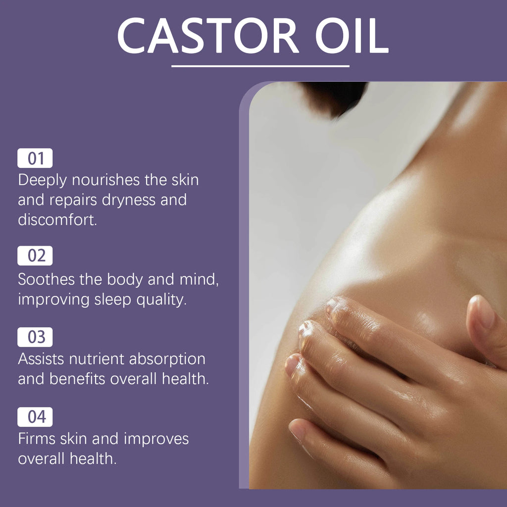 Castor Body Oil Deep Nourishing Firming Soften Smoothing Skin Relaxing Sleep Aromatherapy Essential Oil Body Massage Oil Qme