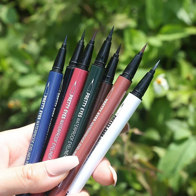 Waterproof Eyeliner Pencils Professional Fast Dry Smooth Eyes Brown Black Color Pigments Liquid Eye Liner Pen Make Up Tools Qme