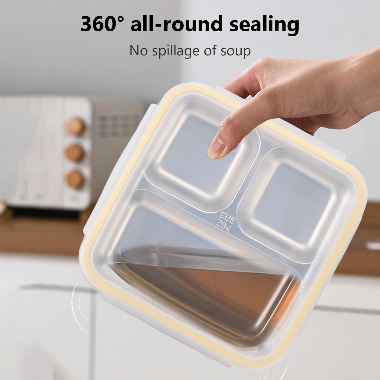 Freezer Lunch Box Outdoor Picnic Stainless Steel Food Container 1200m Capacity Lunch Box with Divided Compartments Qme