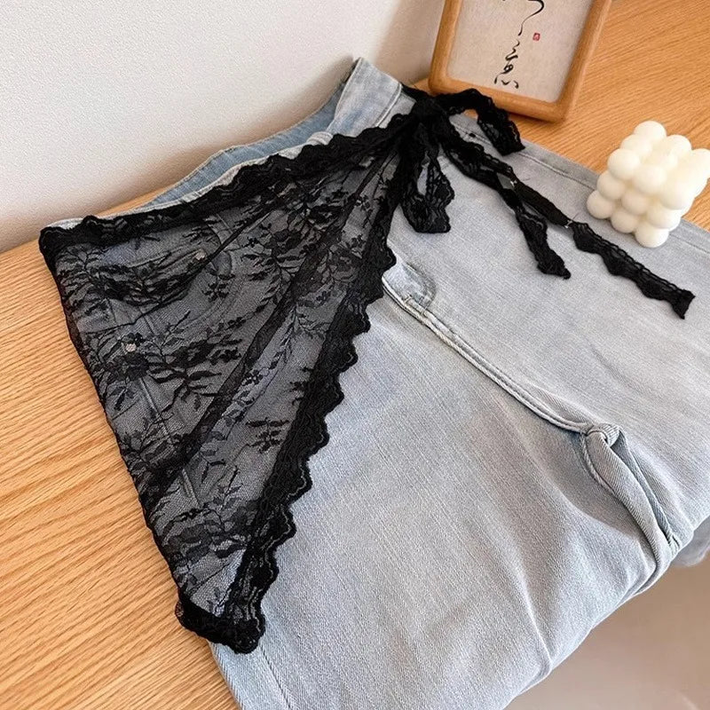 Russian Lace Skirt Fart Curtain Women's Hair Towel Triangle Short Qme Black B