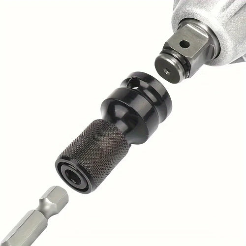 1/2 Square to 1/4 Hexagon Ratchet Sleeve Impact Wrench Sleeve Set Adapter Wrench Drive Converter Quick Release Tool Qme