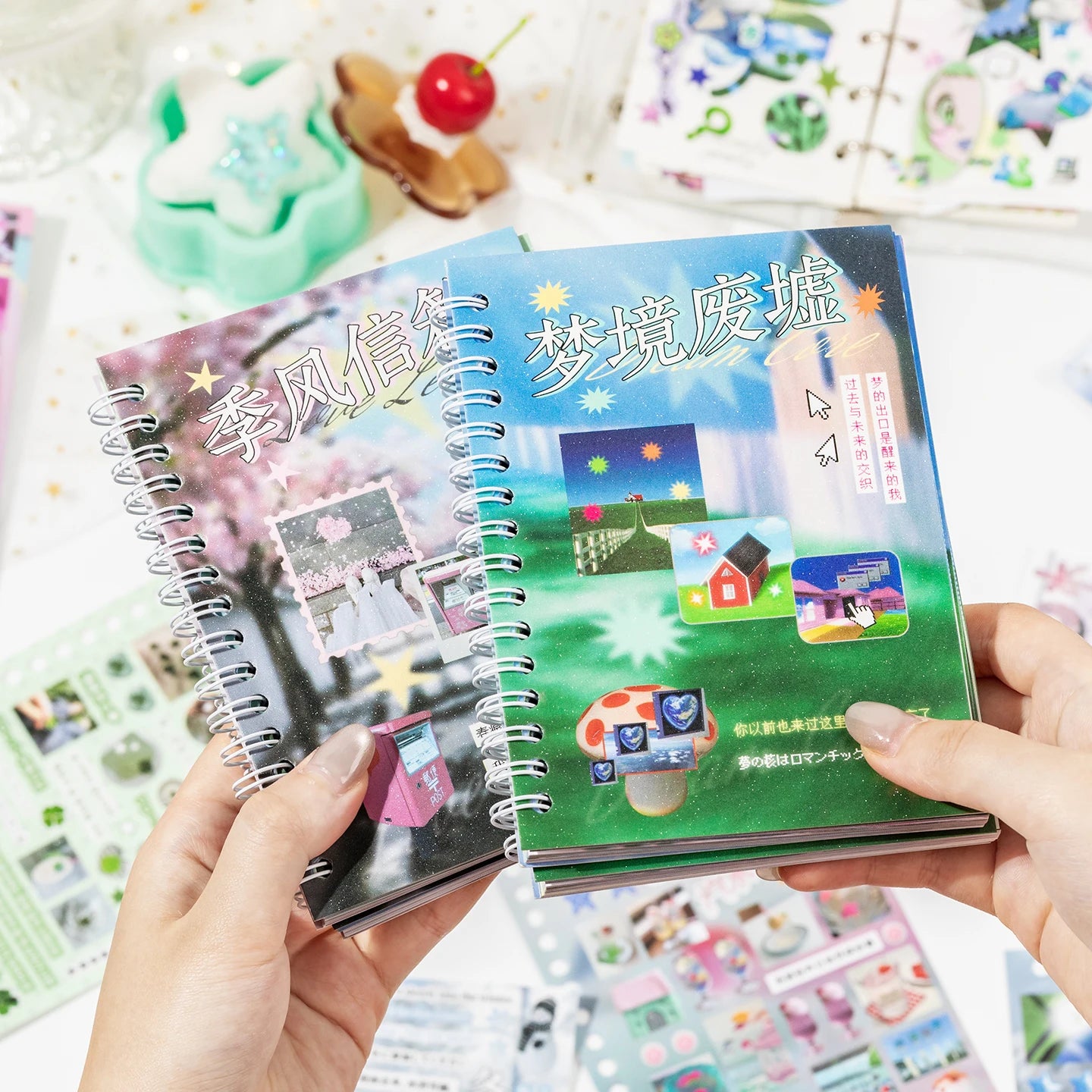 30/60 sheets Kawaii Reshaping Time Series Die Cutting Coil Sticker Book DIY Scrapbook Japanese Stationery Decoration ﻿Kit Qme