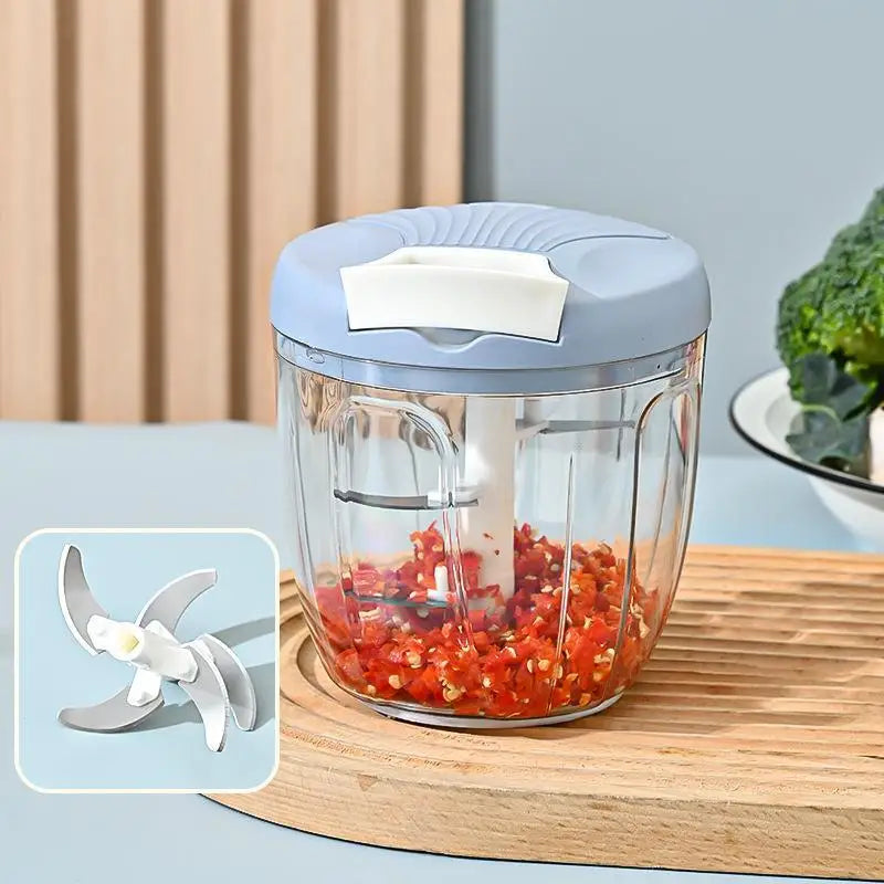 Manual Pull Crusher Food Chopper Stainless Steel Meat Mincer Garlic Qme F