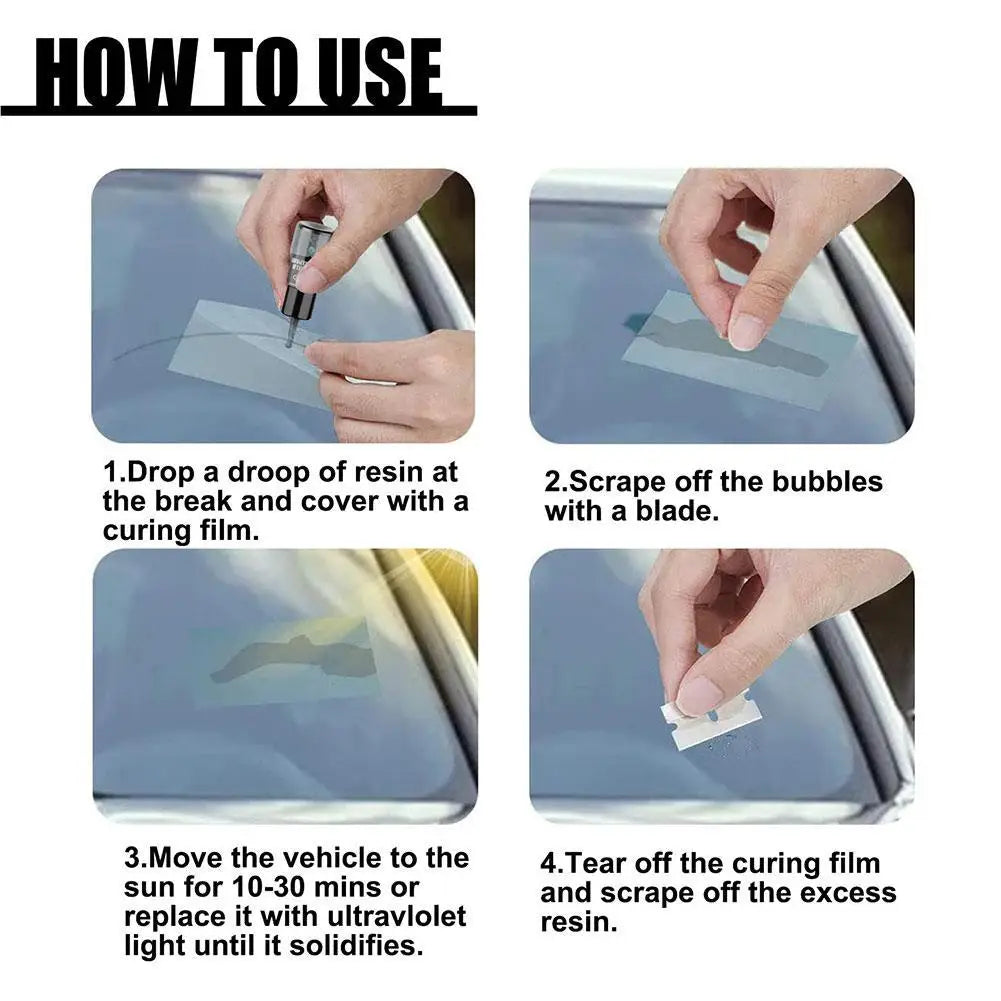 Car Glass Resin Glue Window Mirror Cracks Repair Cracked Scratch Qme
