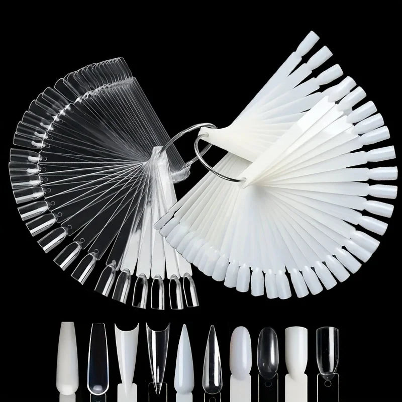 50 Pcs Clear Nail Swatches Sticks Nail Art Supplies For Nail Art Polish Display, Transparent Nail Practice Tips Sample Sticks Qme