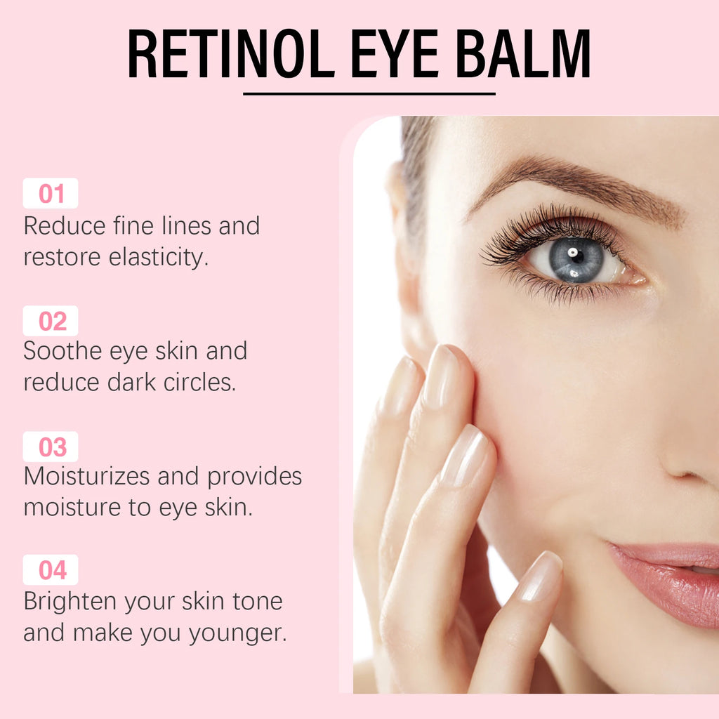 Retinol Eye Balm Lifting Firming Eye Contour Fade Fine Lines Eye Bags Remover Moisturizing Nourishing Eye Cream Stick Skin Care Qme