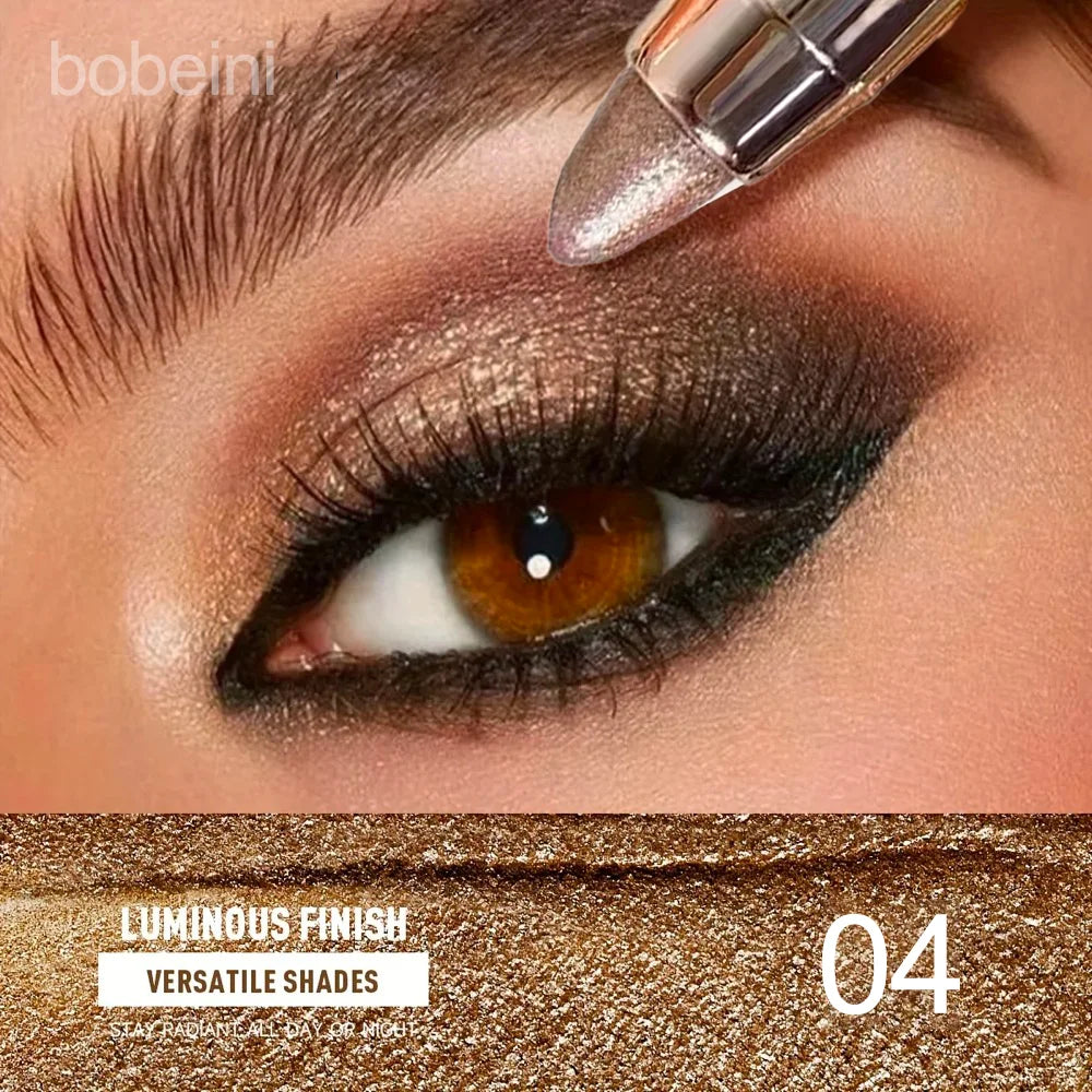 Double-ended Eyeshadow Stick Waterproof Pigment Matte Glitter Qme 04-champagne