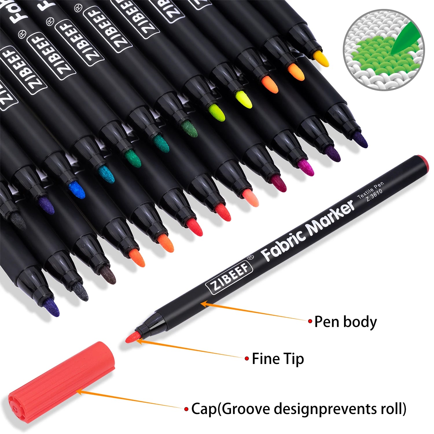 Fabric Markers Pen, 12/24 Colors Permanent Fabric Markers Pens for T-Shirt, Art Marker Set for Canvas Bags Hats Sneakers Qme