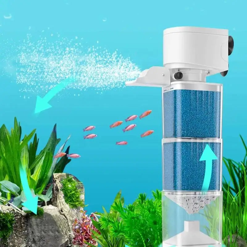 220V 6 In1 Aquarium Filter Pump Fish Tank Submersible Silent Air Qme