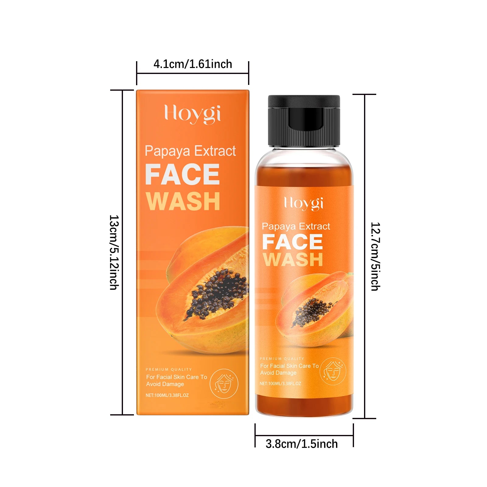Papaya Face Wash Oil Control Gentle Cleanser Not Tight Moisturizing Hydrating Skin Rejuvenation Clean Pore Brightening Face Wash Qme 1Pcs