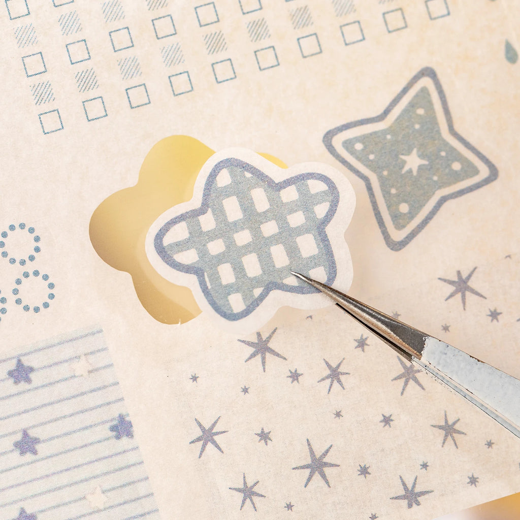 Cute Cartoon Grid Theme Die Cut Stickers Book - 18/36 Sheets Handmade Dairy Stickers Decorative Scrapbooking Japanese Stationery Qme