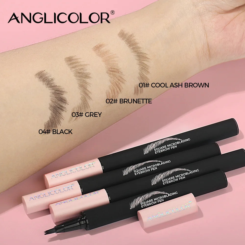 4-Sided Angle Brush Tip Wild Eyebrow Painting Liquid Ash Tea Brown 3D Dye Dip Eyebrow Enhancers Tinted Hairline Modification Qme
