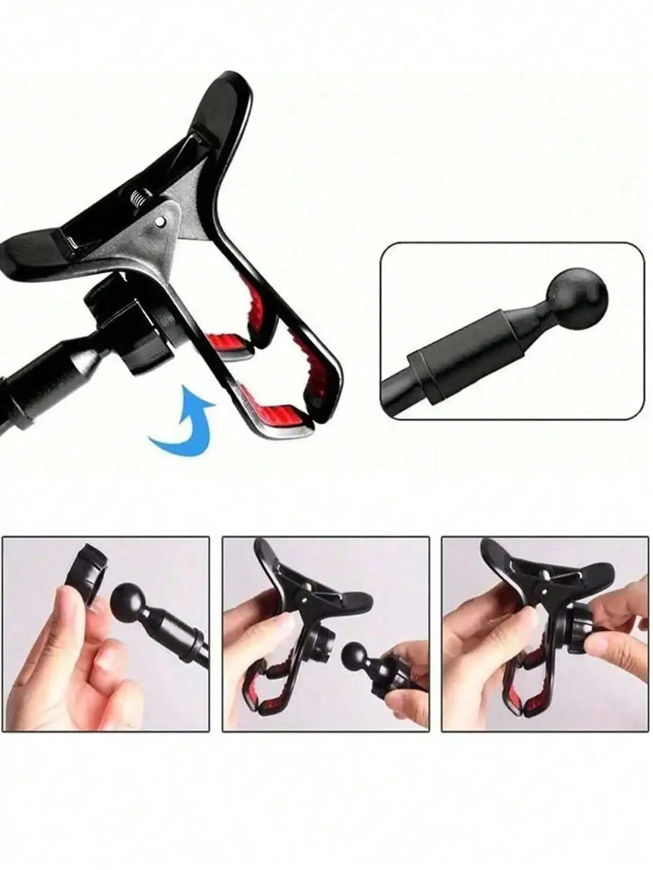 Mobile Phone Clip Stand Bedside 360 Degree Rotating Plastic Flexible Qme