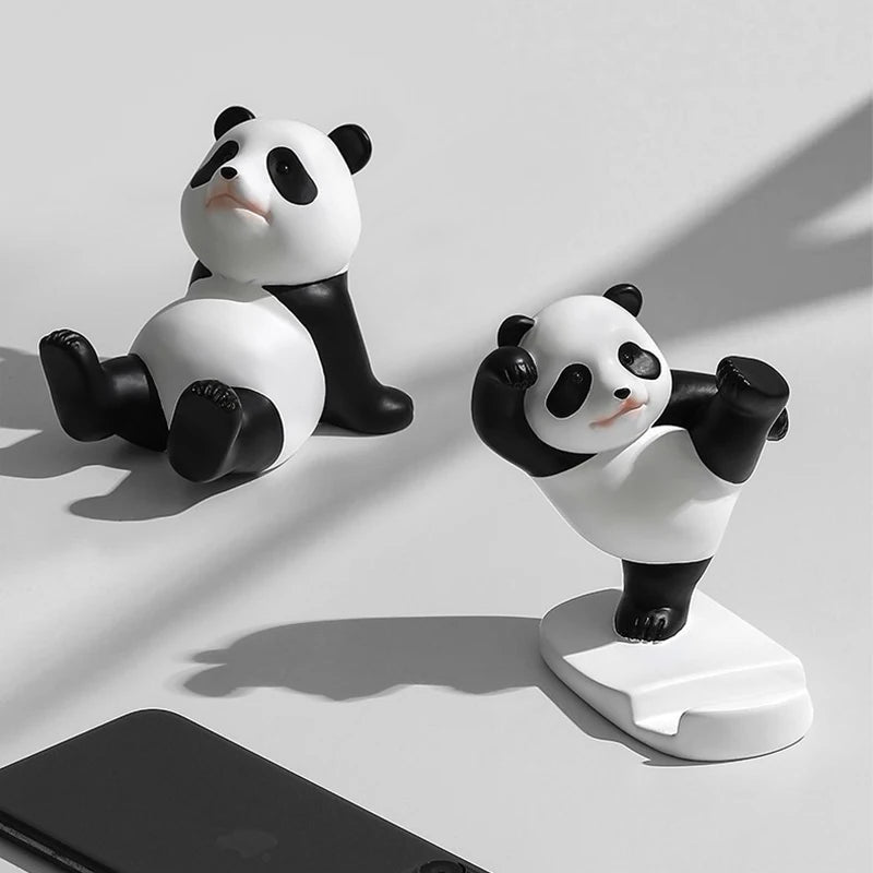Cute Creative Panda Figurines Interior Universal Cell Mobile Phone Qme
