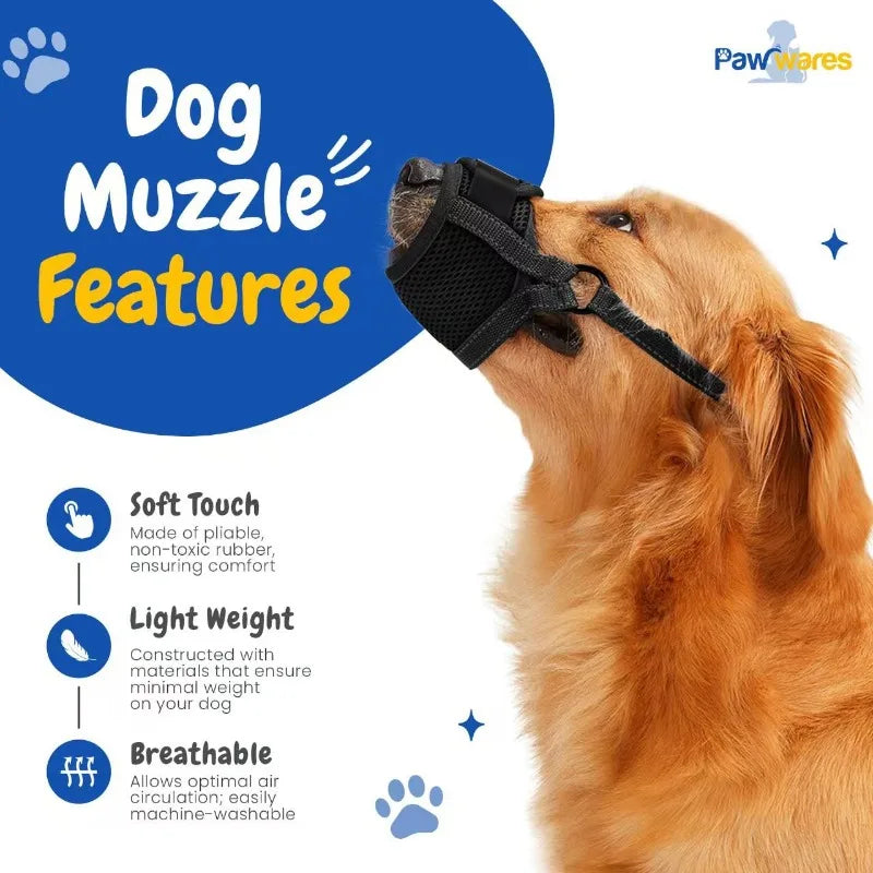 Adjustabl Cotton Dog Muzzle Soft Anti-bite Choking Protection Qme