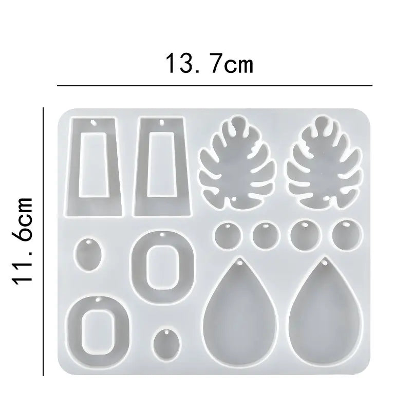 Earring Resin Molds Jewelry Casting Molds Silicone Pendent Epoxy Resin Molds for Women Earrings DIY Jewelry Making Supplies Qme Style 1