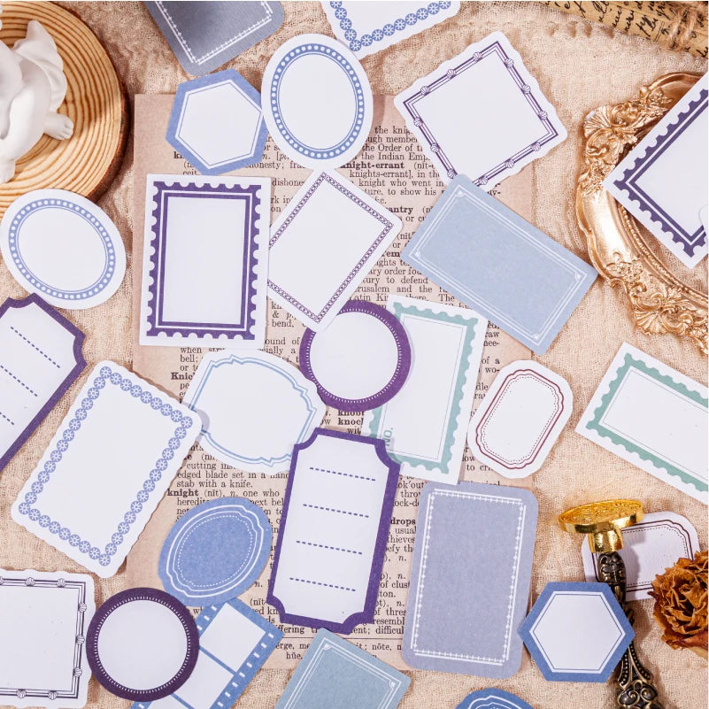 30pcs Minimalist frame label Stickers Art Collage Junk Journal DIY Scrapbooking Supplies Craft Aesthetics Stickers Marking Qme