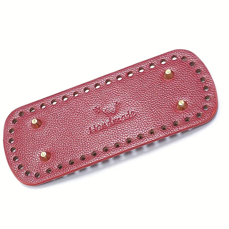 Oval PU Leather Bag Base for Crochet Knitting - DIY Handbag Bottom Plate with Holes Qme