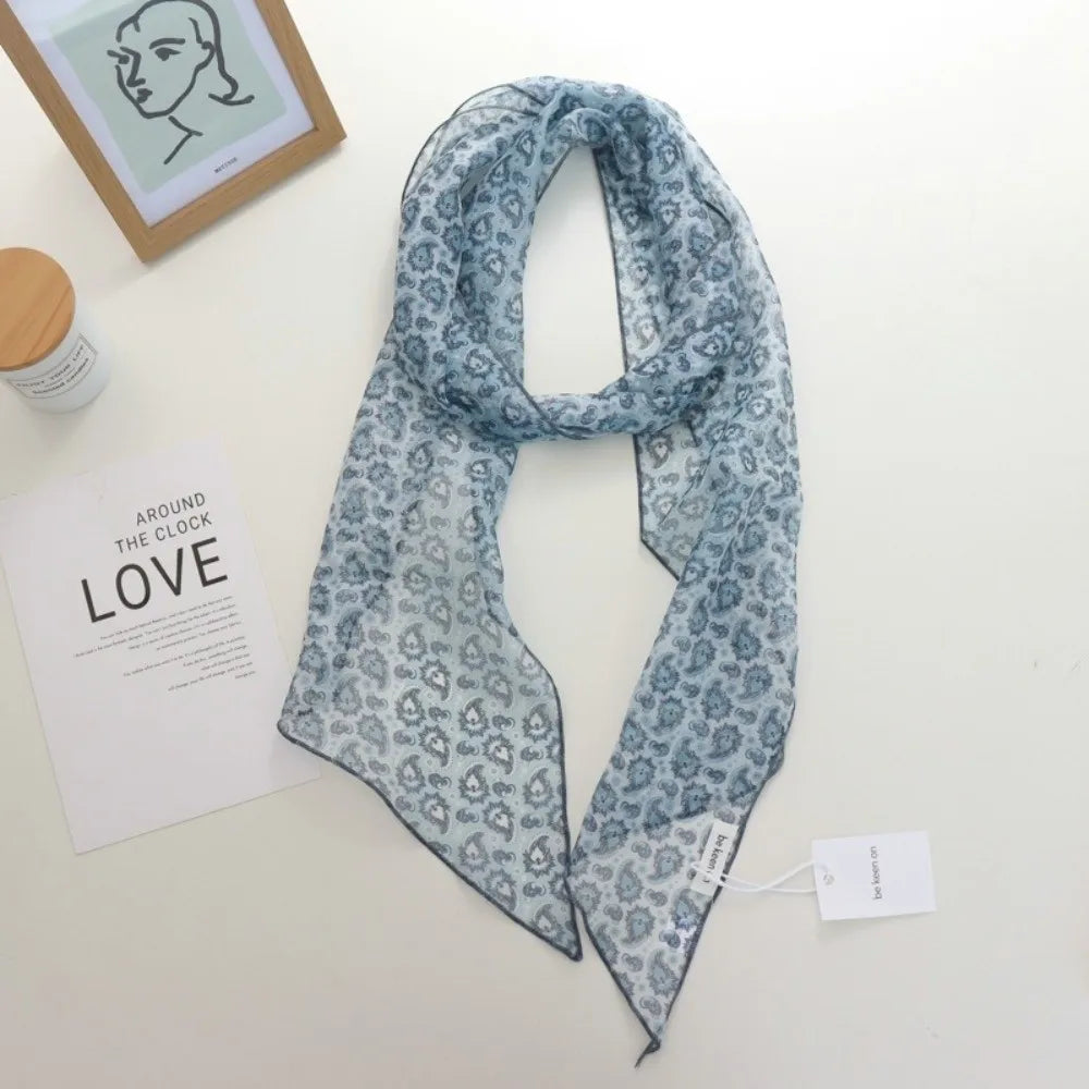 Elegant Polka Dots Long Scarf Versatile Narrow Scarves Fashionable Qme Style A