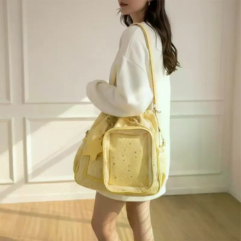 Large-capacity Student Pentagram Backpack, New Style Double-shoulder Bag, College-style Bag, Bag For Female High School Qme