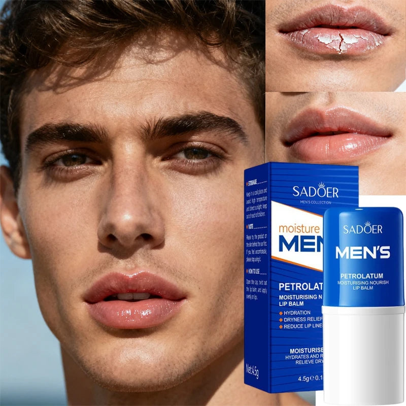 Men Lip Balm Moisturizing Hydration Fading Lip Lines Anti-Cracking Remove Dead Skin Refreshing And Not Greasy Exquisite Lip Care Qme