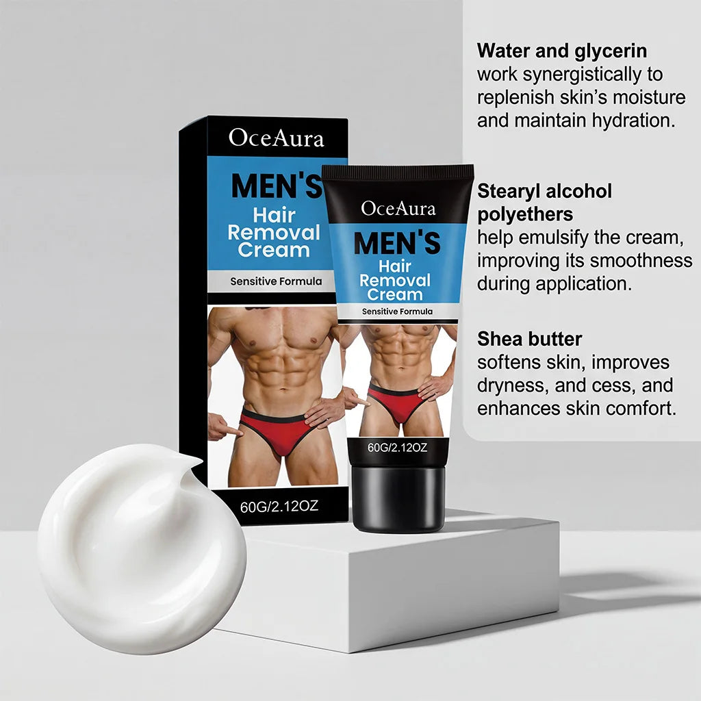 Men’s Hair Removal Cream Gentle Painless Depilatory Cream Effective Hair Remover for Body Legs Armpit Quickly Smoothing Skin Qme