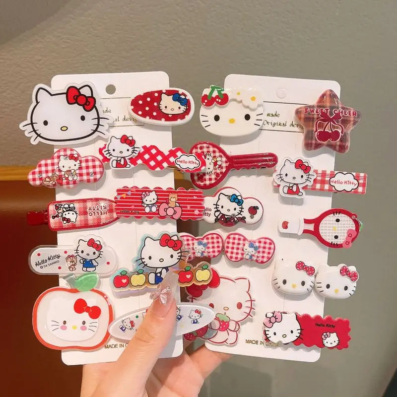 Hello Kitty Cartoon Hair Clip Cute Hair Accessory New Style Forehead Bangs Clip for Students Qme